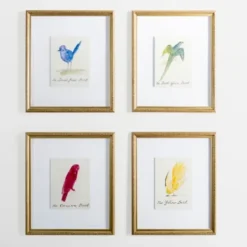 Framed Art-Kirkland's Home The Dark Green Bird Framed Art Print White/Green