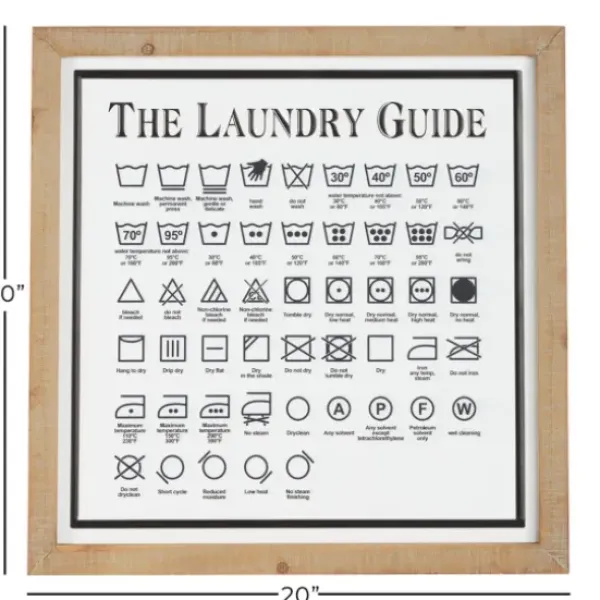 Wall Quotes & Signs-Kirkland's Home The Laundry Guide Embossed Framed Wall Plaque White/Tan
