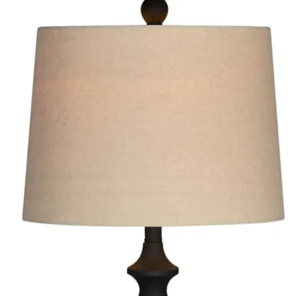 Floor Lamps-Kirkland's Home Thelma Matte Black Stem Floor Lamp Tan
