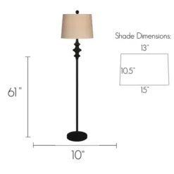 Floor Lamps-Kirkland's Home Thelma Matte Black Stem Floor Lamp Tan