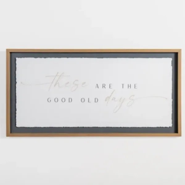 Wall Quotes & Signs-Kirkland's Home These Are The Good Old Days Framed Wall Plaque White/Gray/Tan