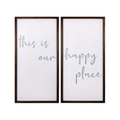 Wall Quotes & Signs-Kirkland's Home This Is Our Happy Place Wall Plaques, Set Of 2 White