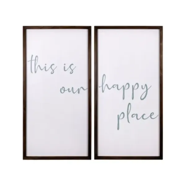Wall Quotes & Signs-Kirkland's Home This Is Our Happy Place Wall Plaques, Set Of 2 White