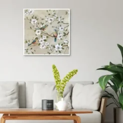 Framed Art-Kirkland's Home Three'S Company Framed Canvas Art Print Tan/White