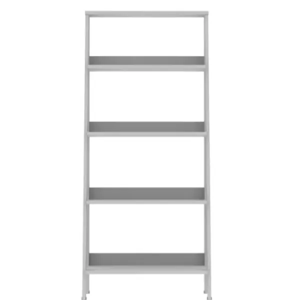 Office Furniture-Kirkland's Home 4-Tier Ladder Bookshelf White