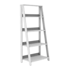 Office Furniture-Kirkland's Home 4-Tier Ladder Bookshelf White
