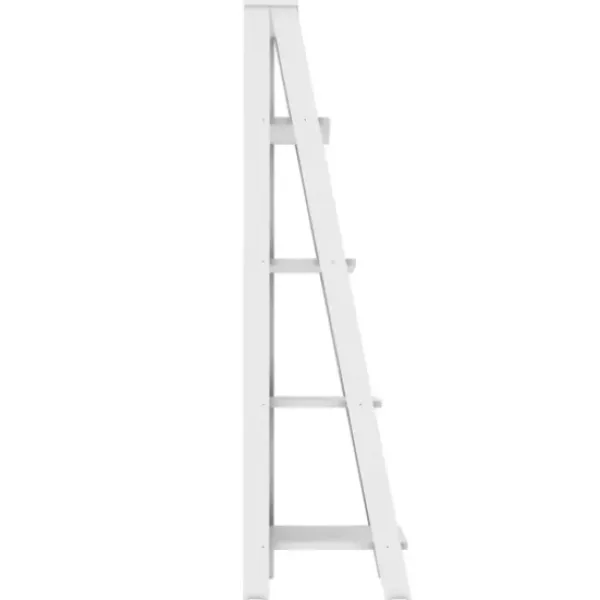 Office Furniture-Kirkland's Home 4-Tier Ladder Bookshelf White