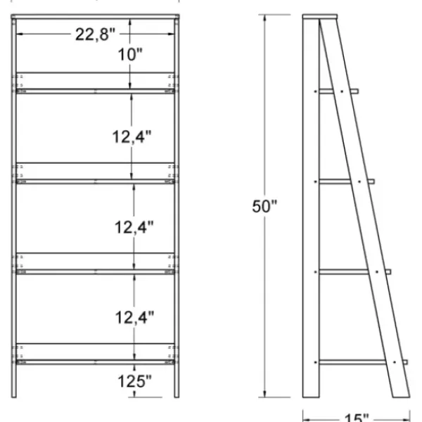Office Furniture-Kirkland's Home 4-Tier Ladder Bookshelf White