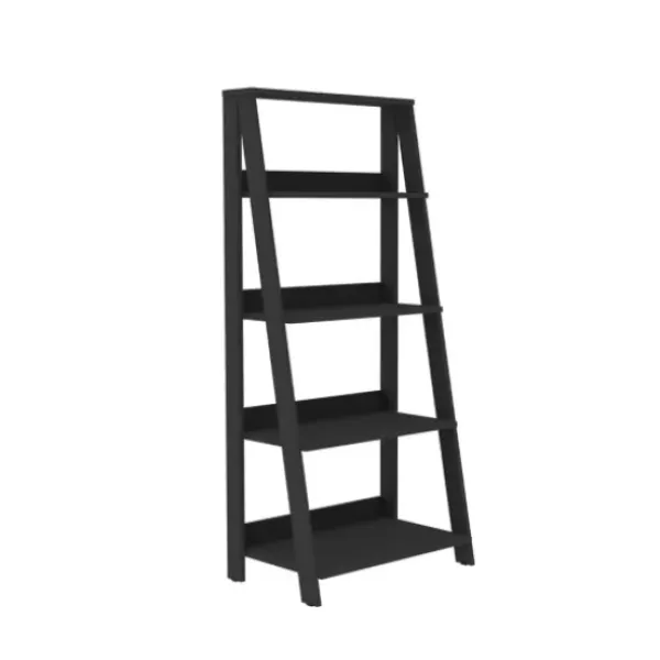 Office Furniture-Kirkland's Home 4-Tier Ladder Bookshelf Black