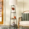 Floor Lamps-Kirkland's Home 3-Tier Shelf Floor Lamp White