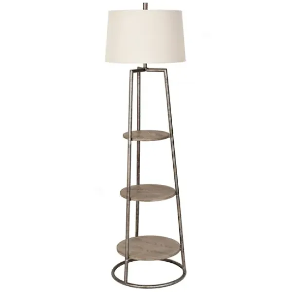 Floor Lamps-Kirkland's Home 3-Tier Shelf Floor Lamp White