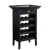 Cabinets & Sideboards-Kirkland's Home 4-Tier Wood Wine Rack Black