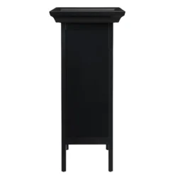 Cabinets & Sideboards-Kirkland's Home 4-Tier Wood Wine Rack Black