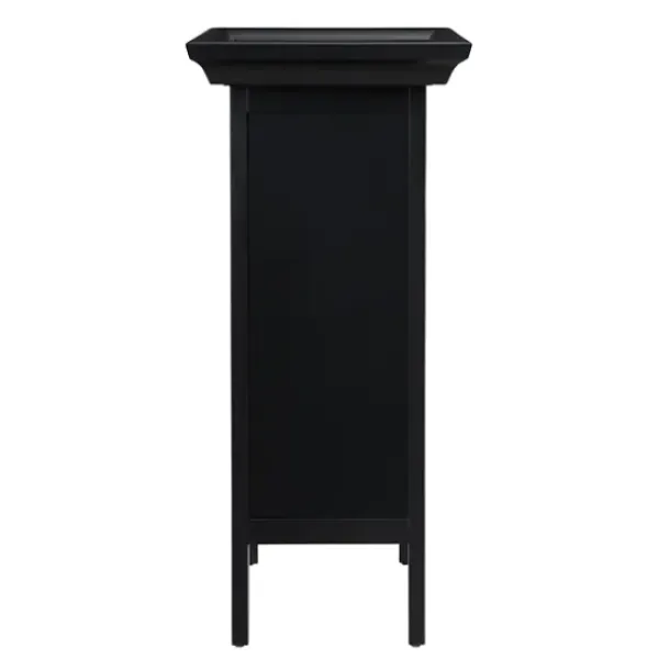 Cabinets & Sideboards-Kirkland's Home 4-Tier Wood Wine Rack Black