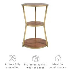 Accent & End Tables-Kirkland's Home Tiered Hourglass Accent Table Gold