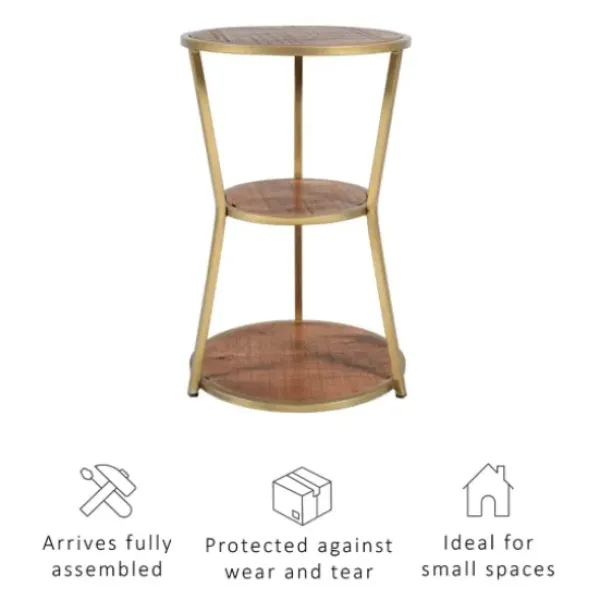 Accent & End Tables-Kirkland's Home Tiered Hourglass Accent Table Gold