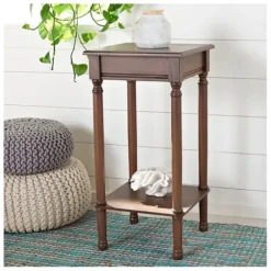 Accent & End Tables-Kirkland's Home Tilley Classic Square Accent Table Brown