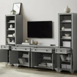 Tv Stands & Media Consoles-Kirkland's Home Tillie Gray Modular 3-Pc. Entertainment Set