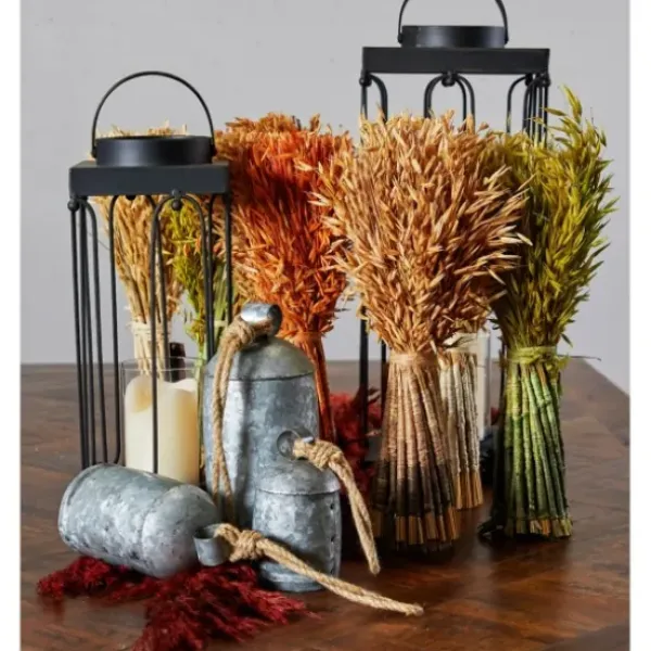 Lanterns-Kirkland's Home Tin Open Frame Lanterns, Set Of 2 Black