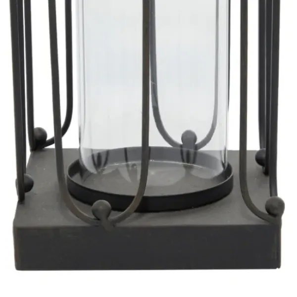 Lanterns-Kirkland's Home Tin Open Frame Lanterns, Set Of 2 Black