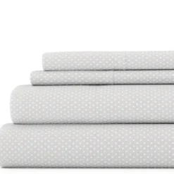 Bed Sheets-Kirkland's Home Tiny Hearts 3-Pc. Twin Sheet Set Gray