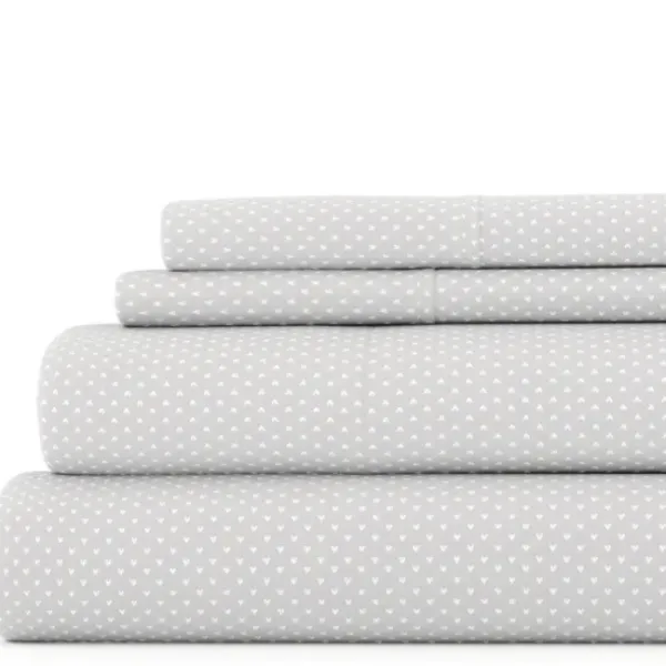 Bed Sheets-Kirkland's Home Tiny Hearts 3-Pc. Twin Sheet Set Gray