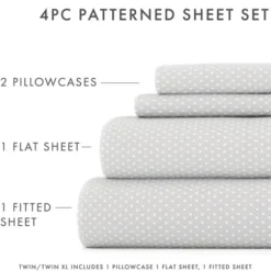 Bed Sheets-Kirkland's Home Tiny Hearts 3-Pc. Twin Sheet Set Gray