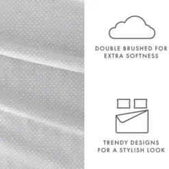 Bed Sheets-Kirkland's Home Tiny Hearts 3-Pc. Twin Sheet Set Gray