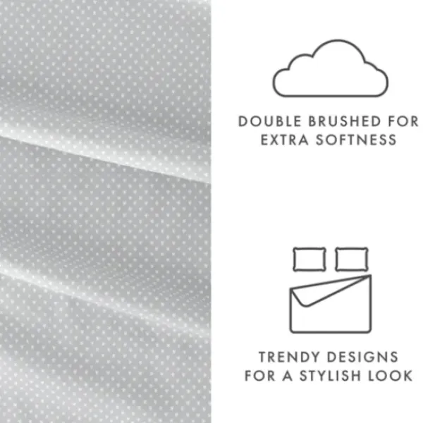 Bed Sheets-Kirkland's Home Tiny Hearts 3-Pc. Twin Sheet Set Gray