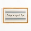 Wall Quotes & Signs-Kirkland's Home Today Is A Good Day Striped Wall Plaque Ivory/Blue/Black