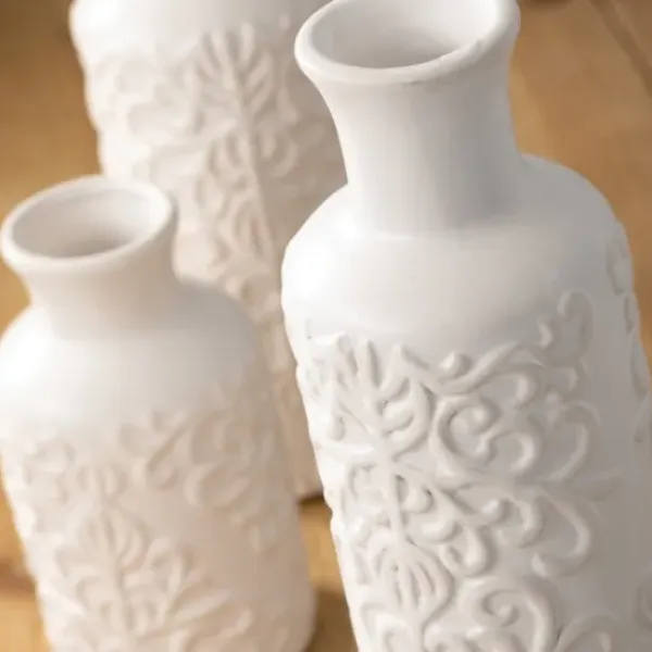 Vases-Kirkland's Home Top Clear Glass Vase Silver