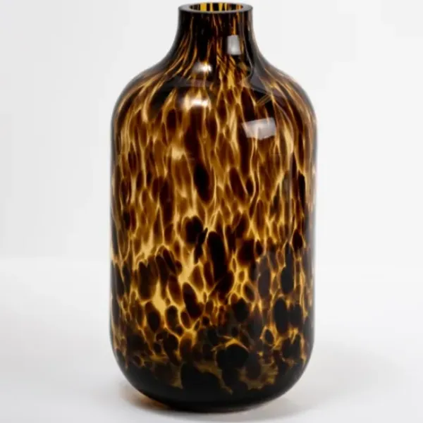 Vases-Kirkland's Home Tortoise Shell Glass Vase, 14 In. Brown
