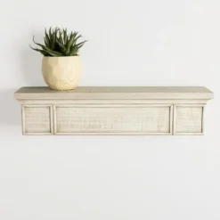 Shelves-Kirkland's Home Traditional Whitewashed Wood Wall Shelf