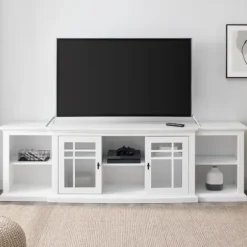 Tv Stands & Media Consoles-Kirkland's Home Transitional Breakfront 2-Door Media Console White
