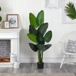 Trees & Topiaries-Kirkland's Home Travelers Palm Tree In Black Planter, 58 In.