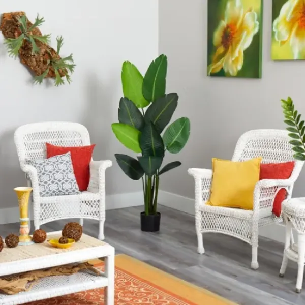 Trees & Topiaries-Kirkland's Home Travelers Palm Tree In Black Planter, 58 In.