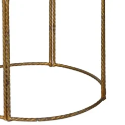 Accent & End Tables-Kirkland's Home Tray Top Wood And Gold Metal Accent Table Tan/Gold