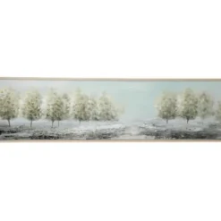 Framed Art-Kirkland's Home Tree Line Landscape Framed Canvas Art Print Blue/Green/Gray