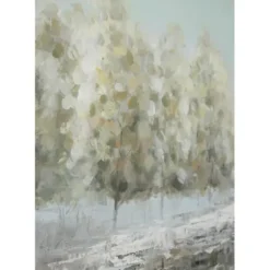Framed Art-Kirkland's Home Tree Line Landscape Framed Canvas Art Print Blue/Green/Gray