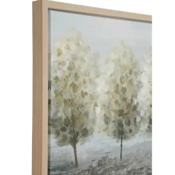 Framed Art-Kirkland's Home Tree Line Landscape Framed Canvas Art Print Blue/Green/Gray