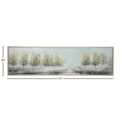 Framed Art-Kirkland's Home Tree Line Landscape Framed Canvas Art Print Blue/Green/Gray