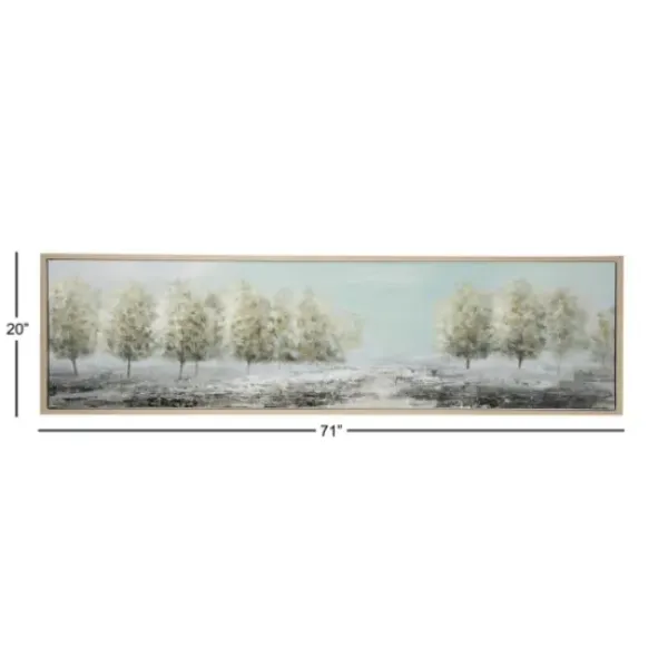 Framed Art-Kirkland's Home Tree Line Landscape Framed Canvas Art Print Blue/Green/Gray