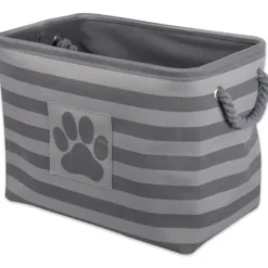 Baskets & Boxes-Kirkland's Home Trellis Paw Print Storage Basket, 14 In. Gray