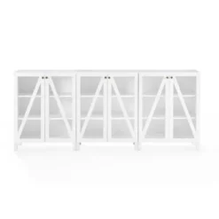 Tv Stands & Media Consoles-Kirkland's Home Triangle 6-Door Wood Media Cabinet White