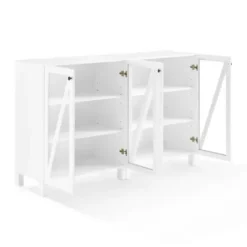 Tv Stands & Media Consoles-Kirkland's Home Triangle 4-Door Wood Media Cabinet White
