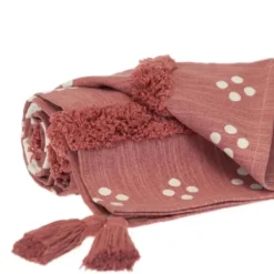 Blankets & Throws-Kirkland's Home Tribal Tufted Stripe Throw Red