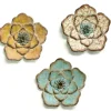 Wall Plaques-Kirkland's Home Tri-Colored Rustic Flower Wall Plaques, Set Of 3 Blue/White/Yellow