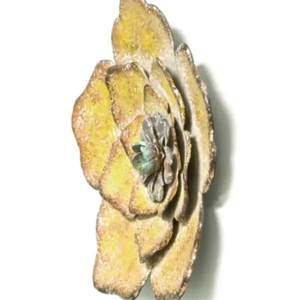 Wall Plaques-Kirkland's Home Tri-Colored Rustic Flower Wall Plaques, Set Of 3 Blue/White/Yellow