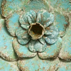 Wall Plaques-Kirkland's Home Tri-Colored Rustic Flower Wall Plaques, Set Of 3 Blue/White/Yellow