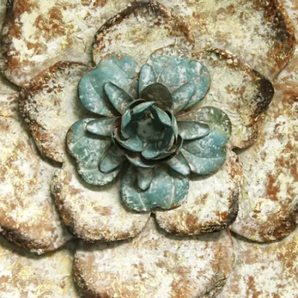Wall Plaques-Kirkland's Home Tri-Colored Rustic Flower Wall Plaques, Set Of 3 Blue/White/Yellow